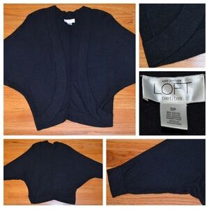 Women’s Ann Taylor LOFT black cardigan, size small petite SP.